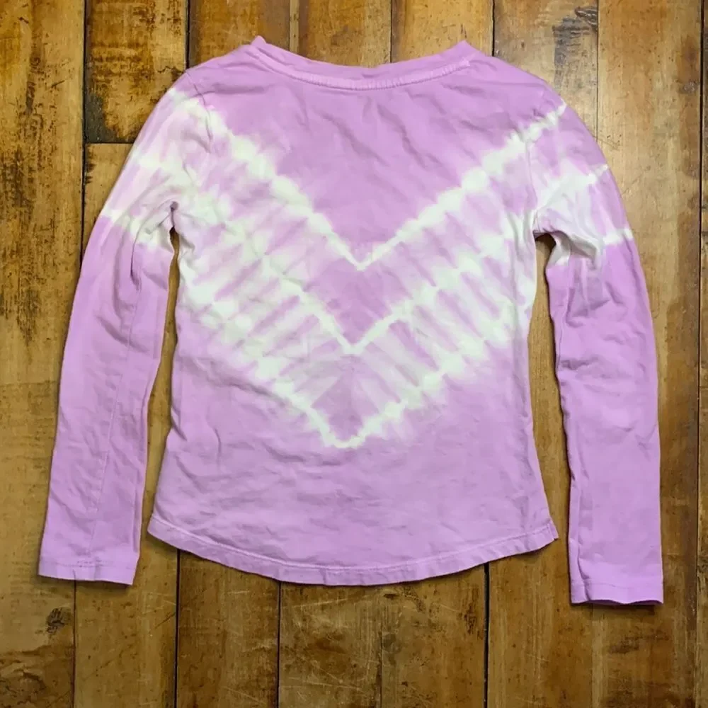 Gap long sleeve shirt size small tie dye flip sequins star purple blue cotton